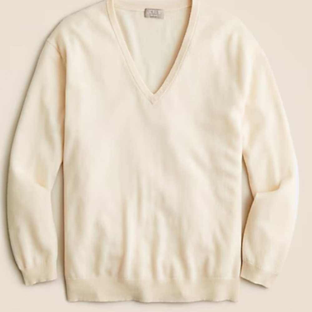 J Crew Cashmere relaxed V-neck sweater M